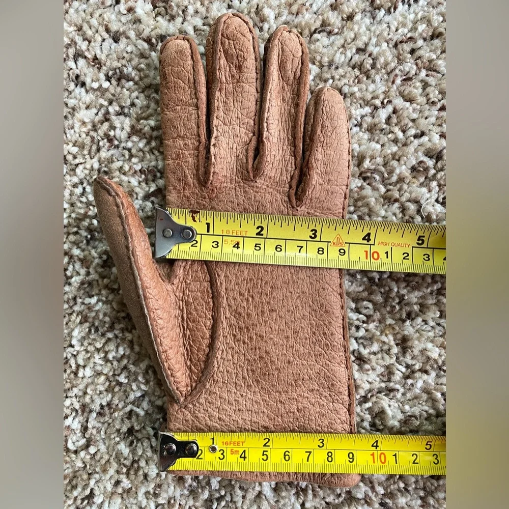 Vintage Genuine shearling sheepskin lined gloves handmade in England
